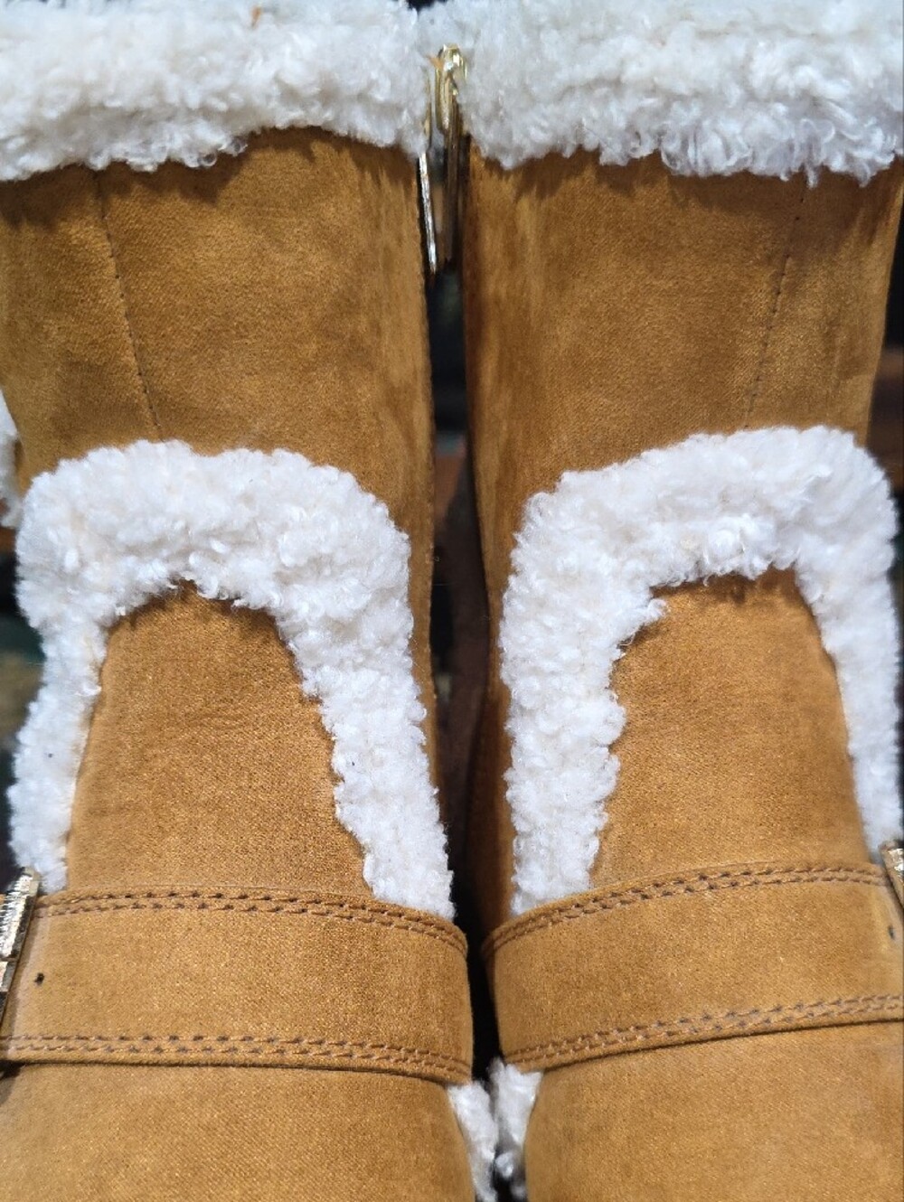 Circus by Sam Edelman Tan Suede Like Shearling Buckle Boots - Picture 10 of 12